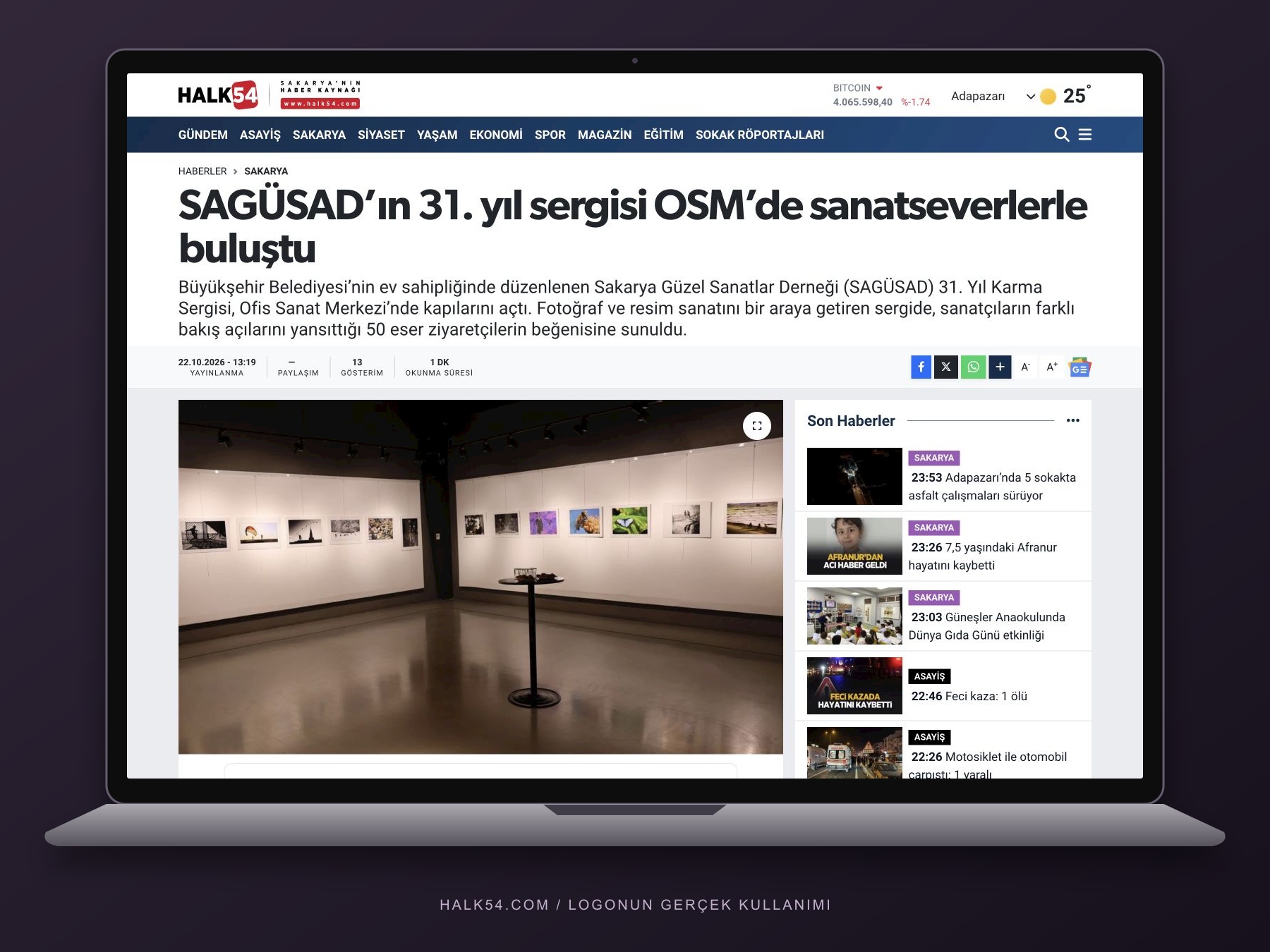 Gerçek Halk54 web sitesi ekran görüntüsünün dizüstü bilgisayar içinde sunumu.