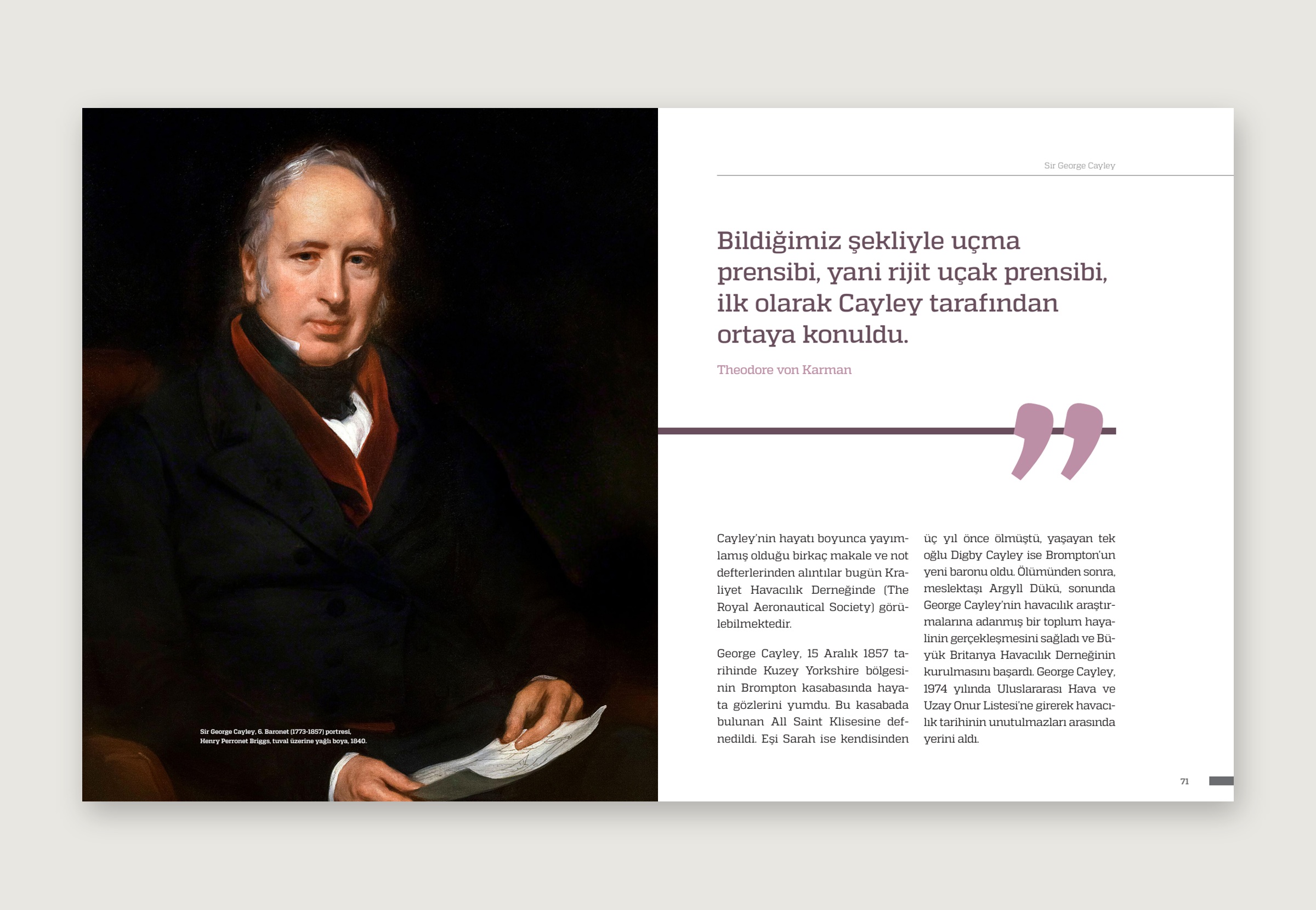 İç sayfa tasarımı / Portre ve tipografik hiyerarşi · 70–71