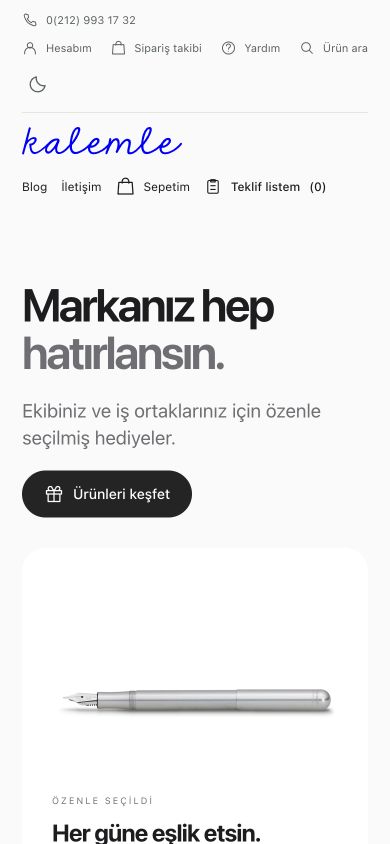 Kalemle mobil mağaza görünümü.